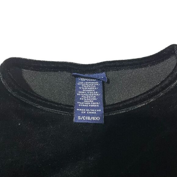 Basic Editions Girls Black Velvet Christmas Dress Size Small - Picture 11 of 14